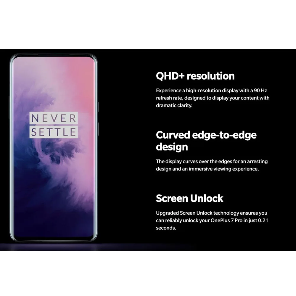 OnePlus 7 Pro 6,6" Восьмиядерный NFC мобильный телефон Snapdragon 855 48MP Тройная камера 3120*1440 4000 мАч батарея 4G LTE смартфон