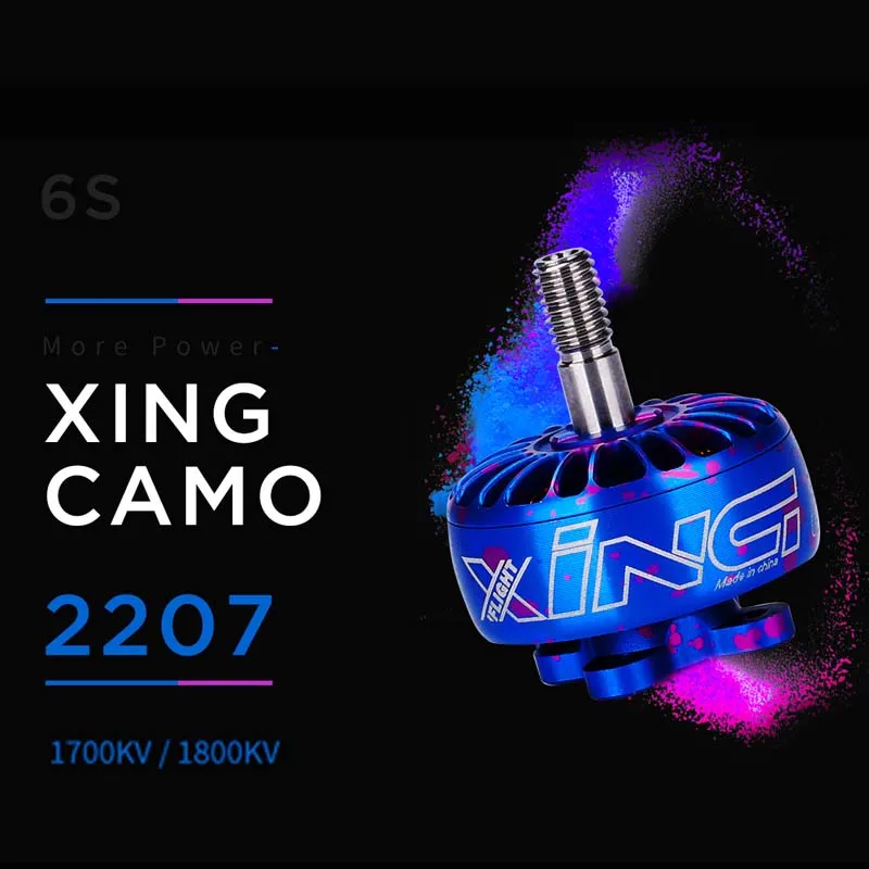 

iFlight XING CAMO 2207 1700KV/1800KV 2~6S FPV Racing Brushless Motor compatible HQ Gemfan 5inch propeller for FPV drone kit