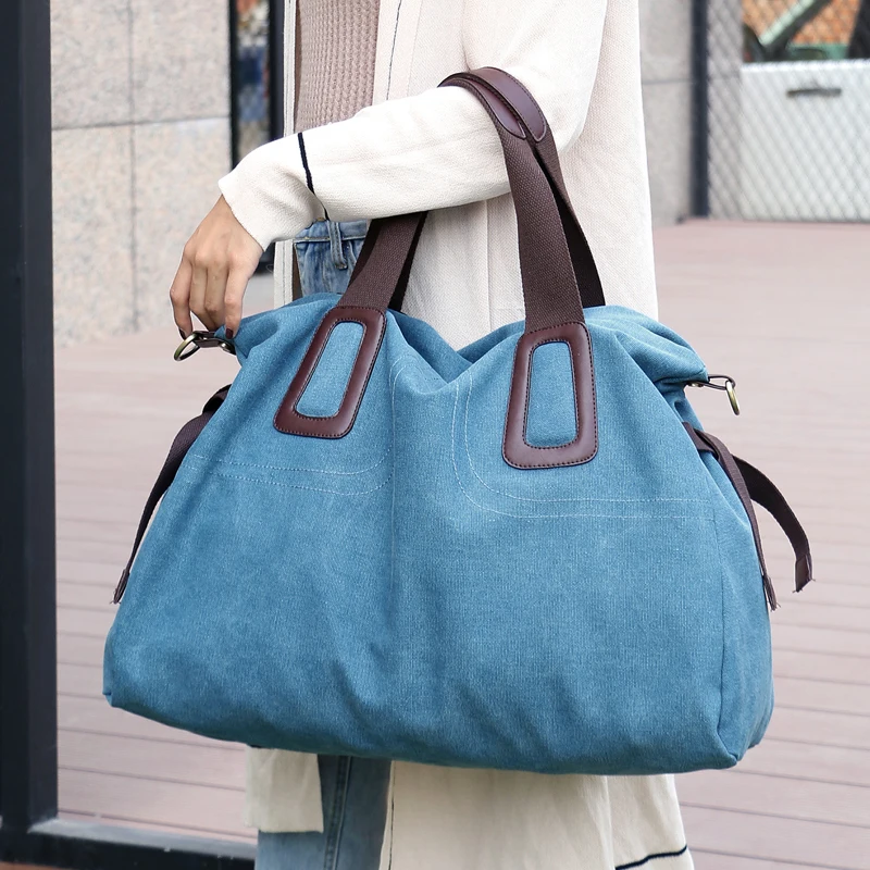Новые женские холщовые сумки высокого качества, женские сумки Хобо на одно плечо, винтажные одноцветные сумки с несколькими карманами