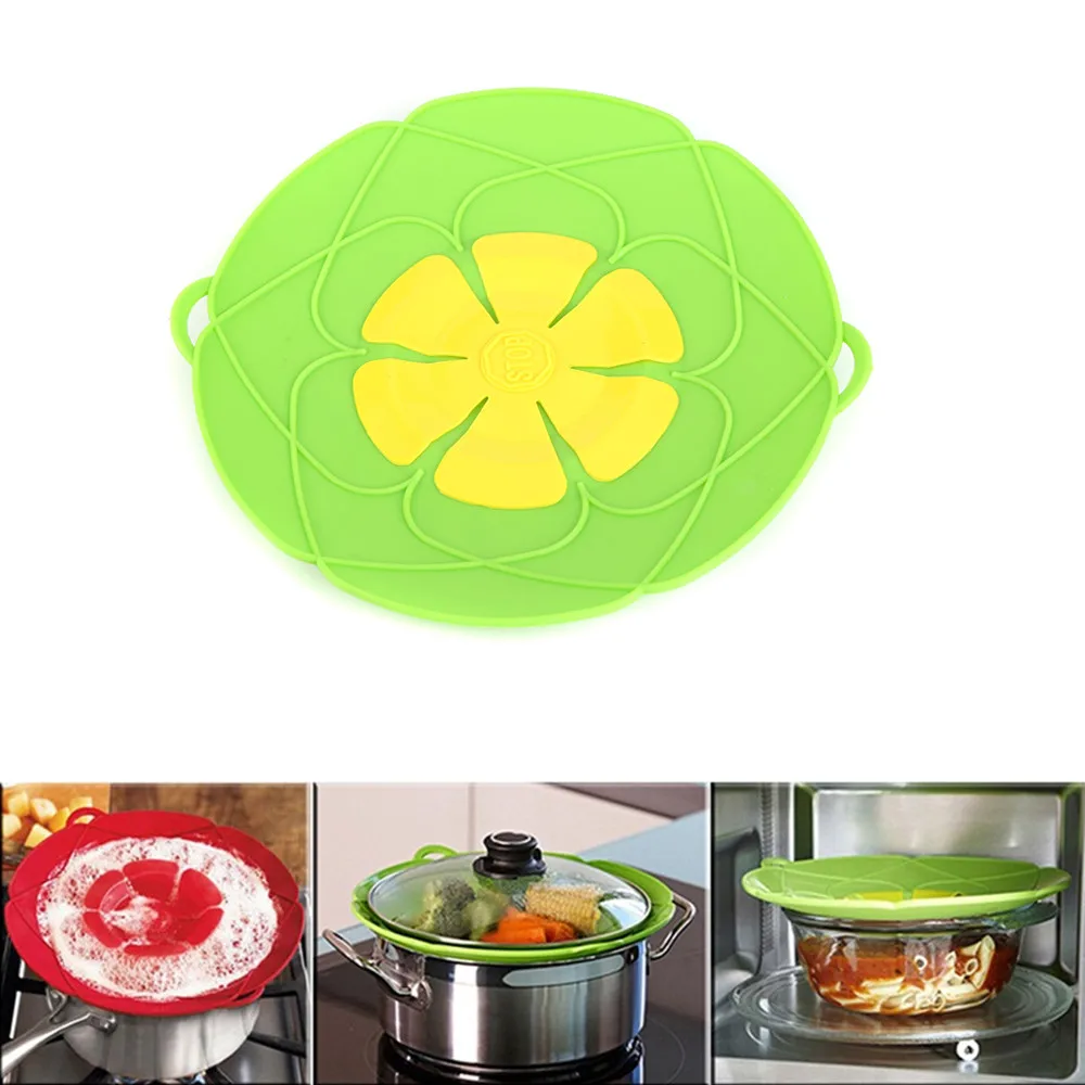 

Kitchen Cooking Tools Silicon Lid Spill Stopper Silicone Lids Cover For handle Pan Pot Cover Prevent Overflow for Microwave