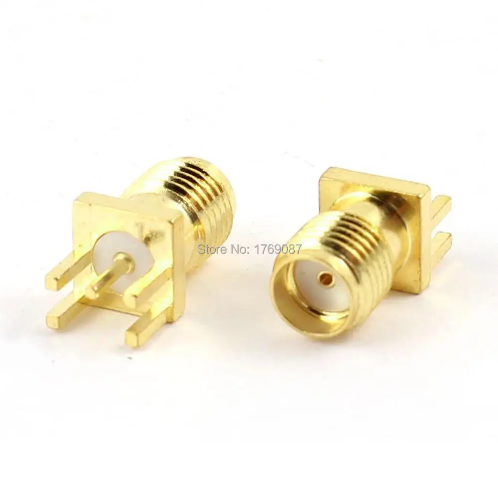 

100PCS SMA Female Jack 1.6mm Spacing Edge Solder PCB Straight Mount RF Connector Gold Plated