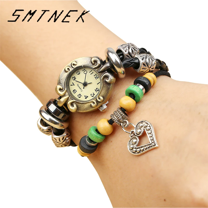 SMTNEK Новая мода ретро панк аксессуары для браслетов мозаика часы и пуговицы