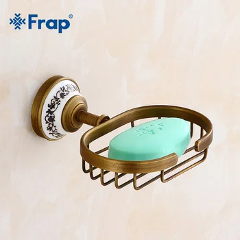 

FRAP Vintage Soap Dishes Brass Soap Holder soap Dish Drainer Bathroom Accessories Copper Soap Basket Bath Hardware Set Y18027