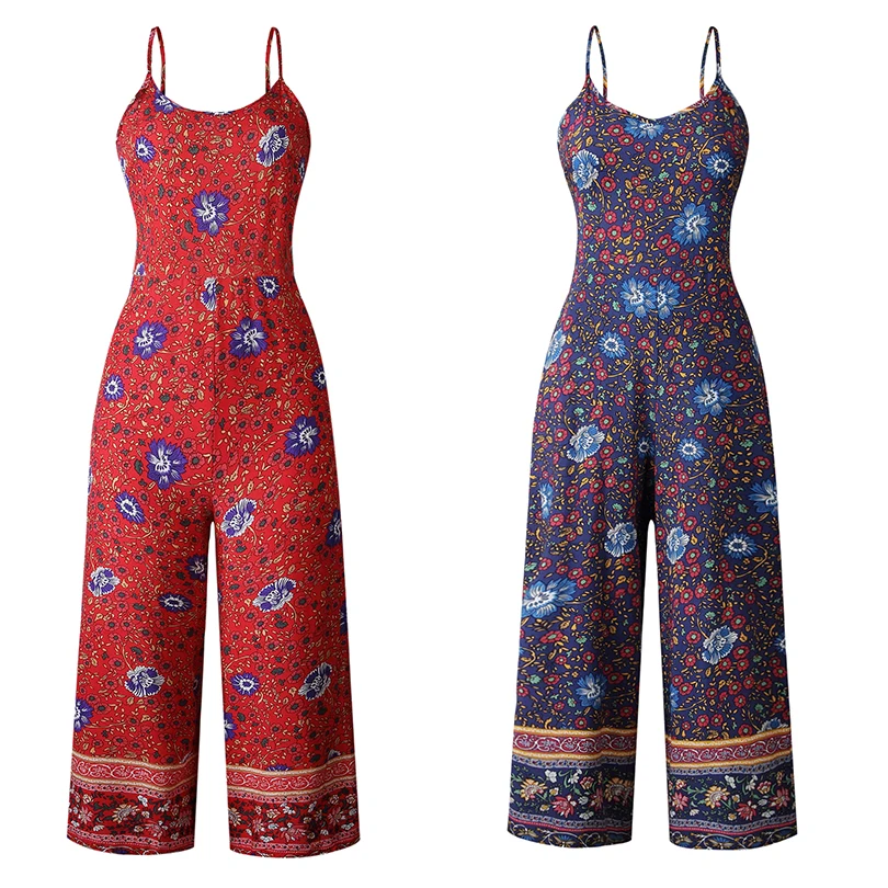 Sexy Straight Print Women Jumpsuits Sleeveless Backless Lace Up Female Jumpsuit 2019 Summer Style Bottoms Fashion Beach Clothing Sexy Straight Print Women Jumpsuits Sleeveless Backless Lace Up Female Jumpsuit 2019 Summer Style Bottoms Fashion Beach Clothing