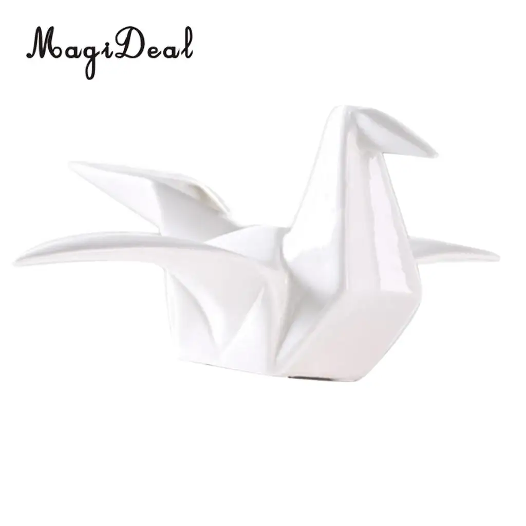 Ceramic Origami Crane Figurine Statue Home Office Decor Ornaments Wedding Party Table Centerpieces
