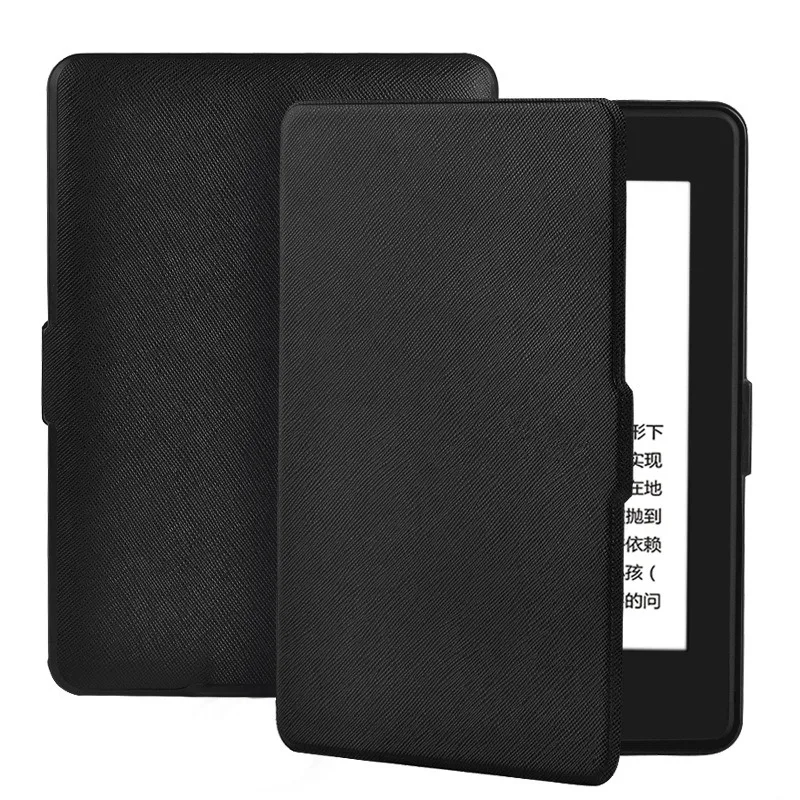 Чехол для Amazon Kindle Paperwhite 1 2 3 тонкий легкий из искусственной кожи Smart Cover подходит для всех поколения Paperwhite до - Цвет: Black