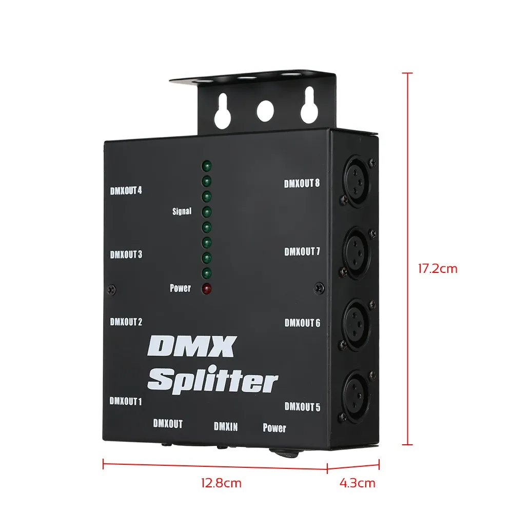 DMX512 оптический разветвитель 8 Каналы усилитель-распределитель для вечерние DJ Показать диско-клуб КТВ свет этапа