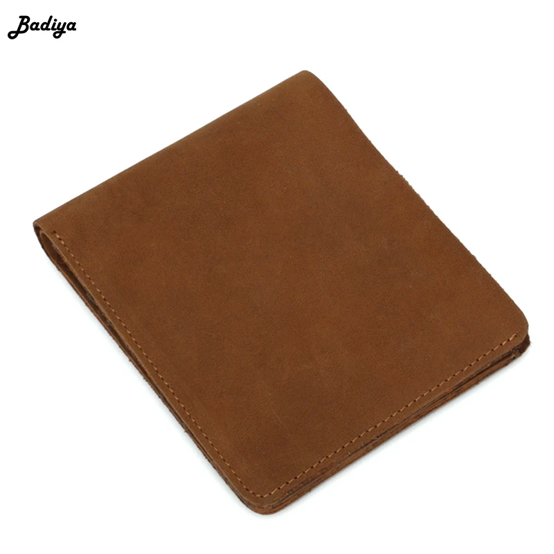 

2018 Genuine Leather Men Soild Color Wallets Small Purse Handmade Wallet Male Money Case Card Holders Portomonee