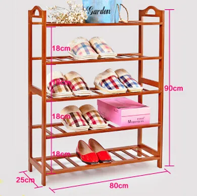 Простой небольшой стеллаж для обуви, Бамбуковая многослойная полка для хранения обуви - Цвет: 18