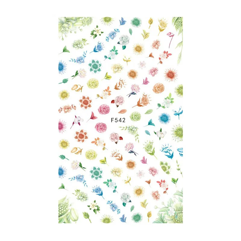 1 лист стикер для дизайна ногтей Цветочный узор маникюр сделай сам наклейка