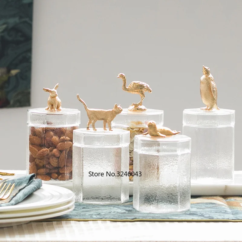 

Glass Jar Creative Decoration Storage Storage Tea Home Coffee Tea Decoration Jar Makeup Jewelry Box Glass Container