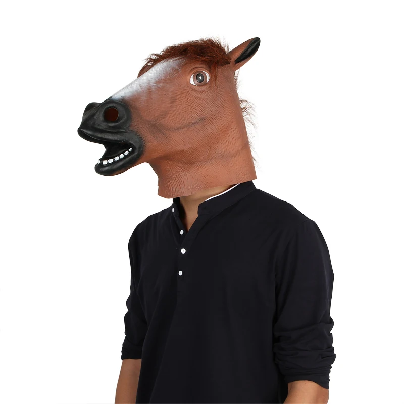 Universal Size Latex Horse Head Mask Animal Costume Prop Style Toys for