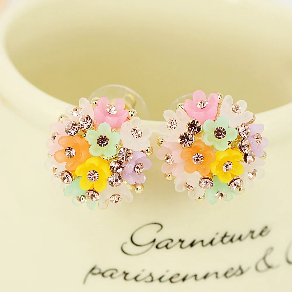 Женские серьги в виде цветов с кристаллами E1040|fashion flower earings|flower earringsearrings for women |