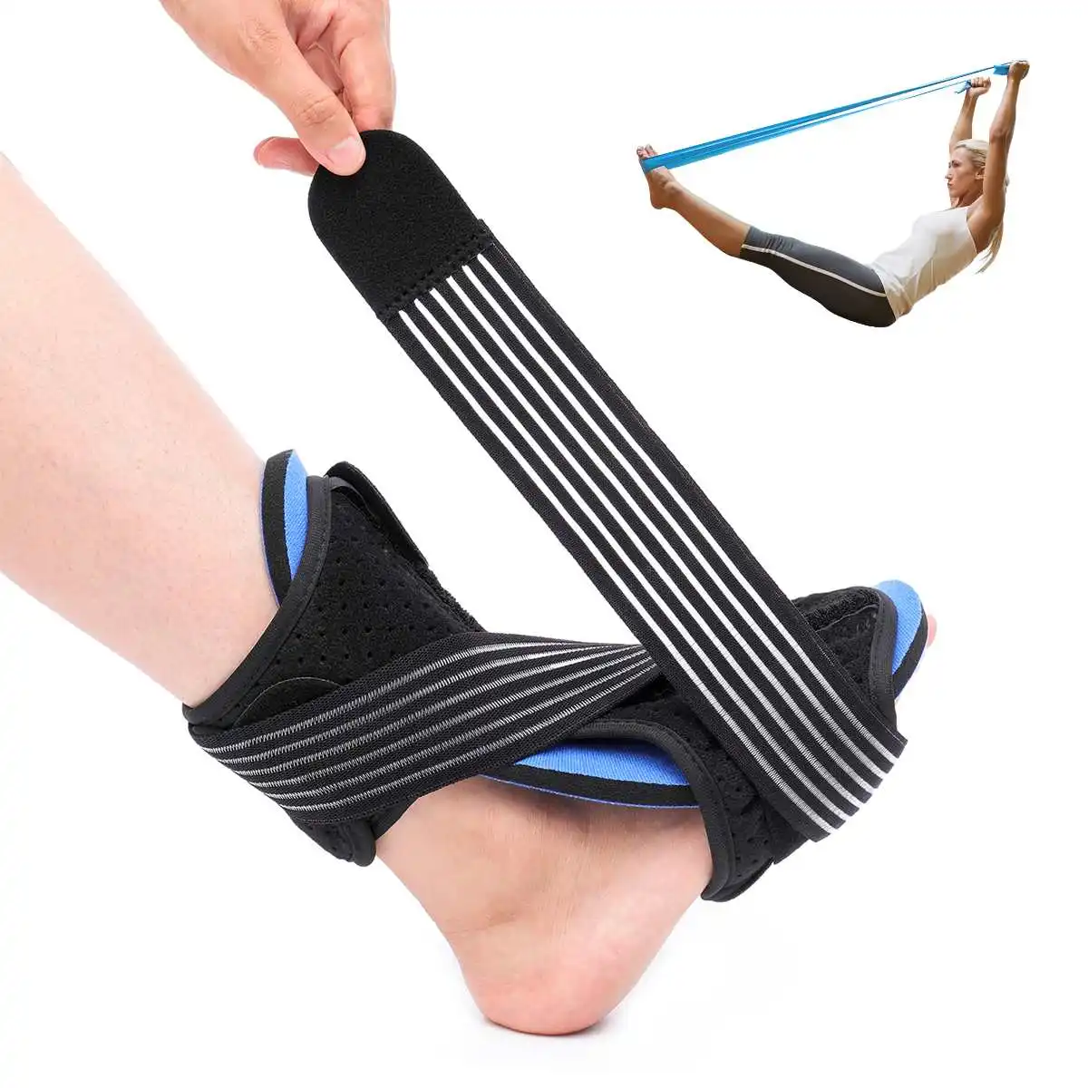 1Pcs Ankle Support Brace+ Tension Band Free Adjustment Elasticity Sport Protection Foot Bandage for Women Men Arthritis Protect