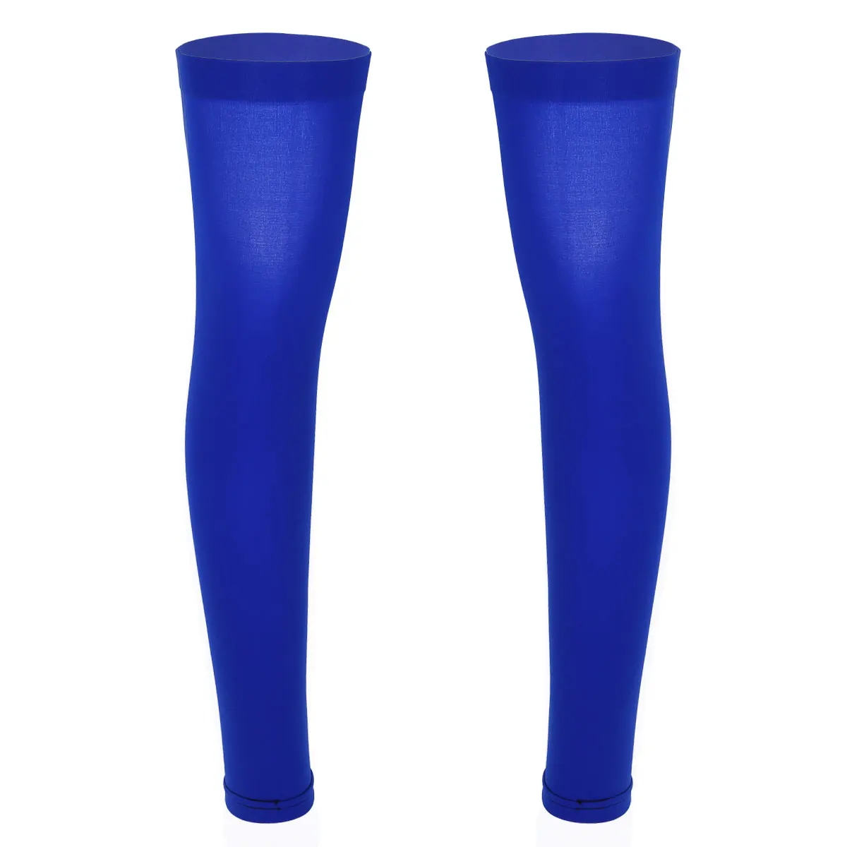 Сексуальные мужские носки до бедра с длинным рукавом для ног, носки для голени и голени, эластичные чулки для костюмированных носков - Цвет: Royal Blue