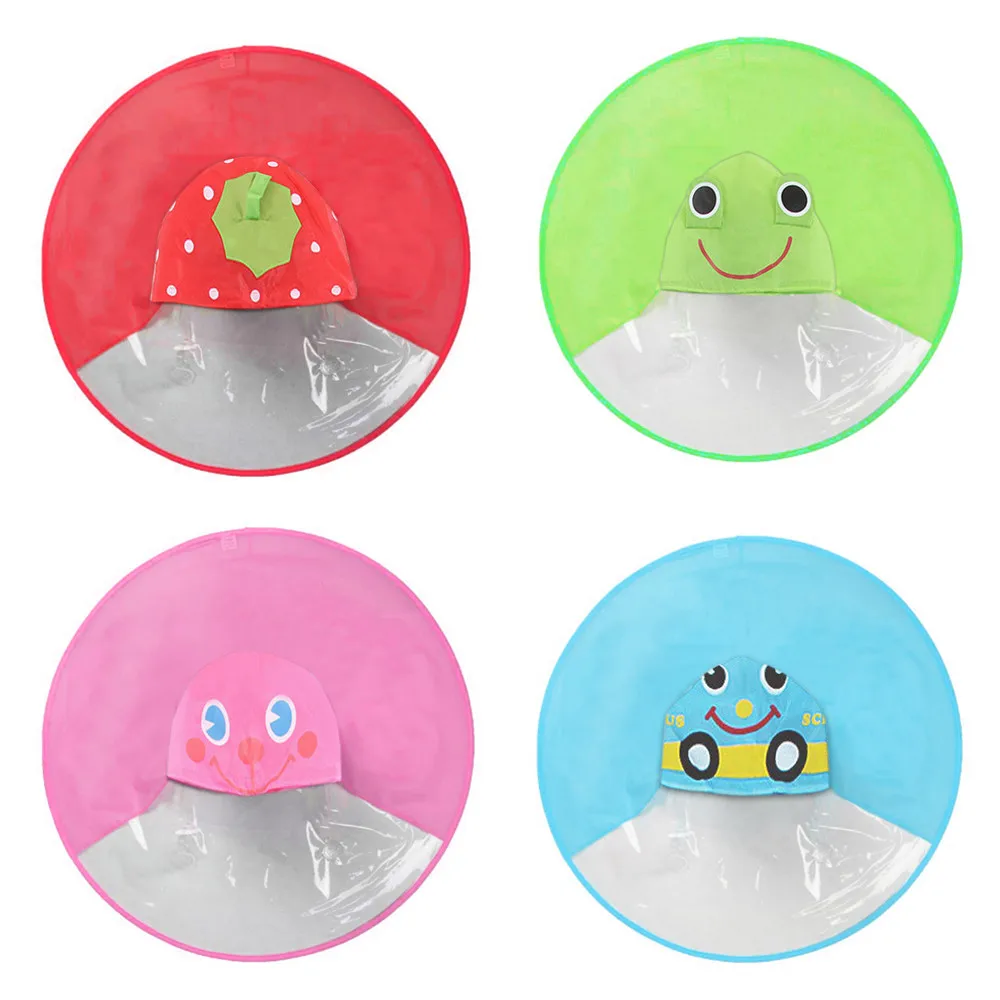

ISHOWTIENDA Cute Rain Coat UFO Children Umbrella Hat Magical Hands Free Raincoat Hot Sale High Quality New Patterns 2018