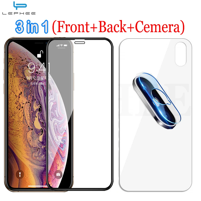 9D Полное стекло для iPhone XS Max 11 Pro XR X 8 7 6 6S Plus защита экрана закаленное стекло+ задняя пленка+ стекло для объектива камеры