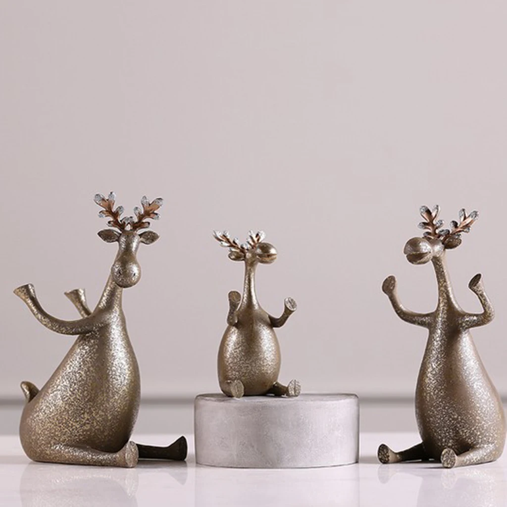 Vintage Resin Elk Deer Wine Rack Cup Holder Wedding Gift Ornament Decor