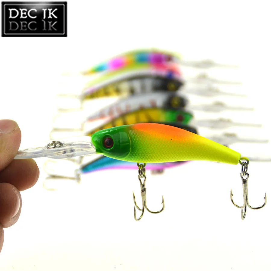 16PCS Plastic Hard Fishing Lure Tackle Fake Laser Bait Crankbaits Minnow Sea Bass Pike Swimbait With Hooks Saltwater Lures Set (14)