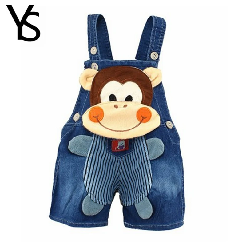 Ropa de bebé niños niñas Jeans overoles pantalones cortos Niño niños Denim Pantalones de dibujos animados lindo Bebe mono verano babero pantalones ropa