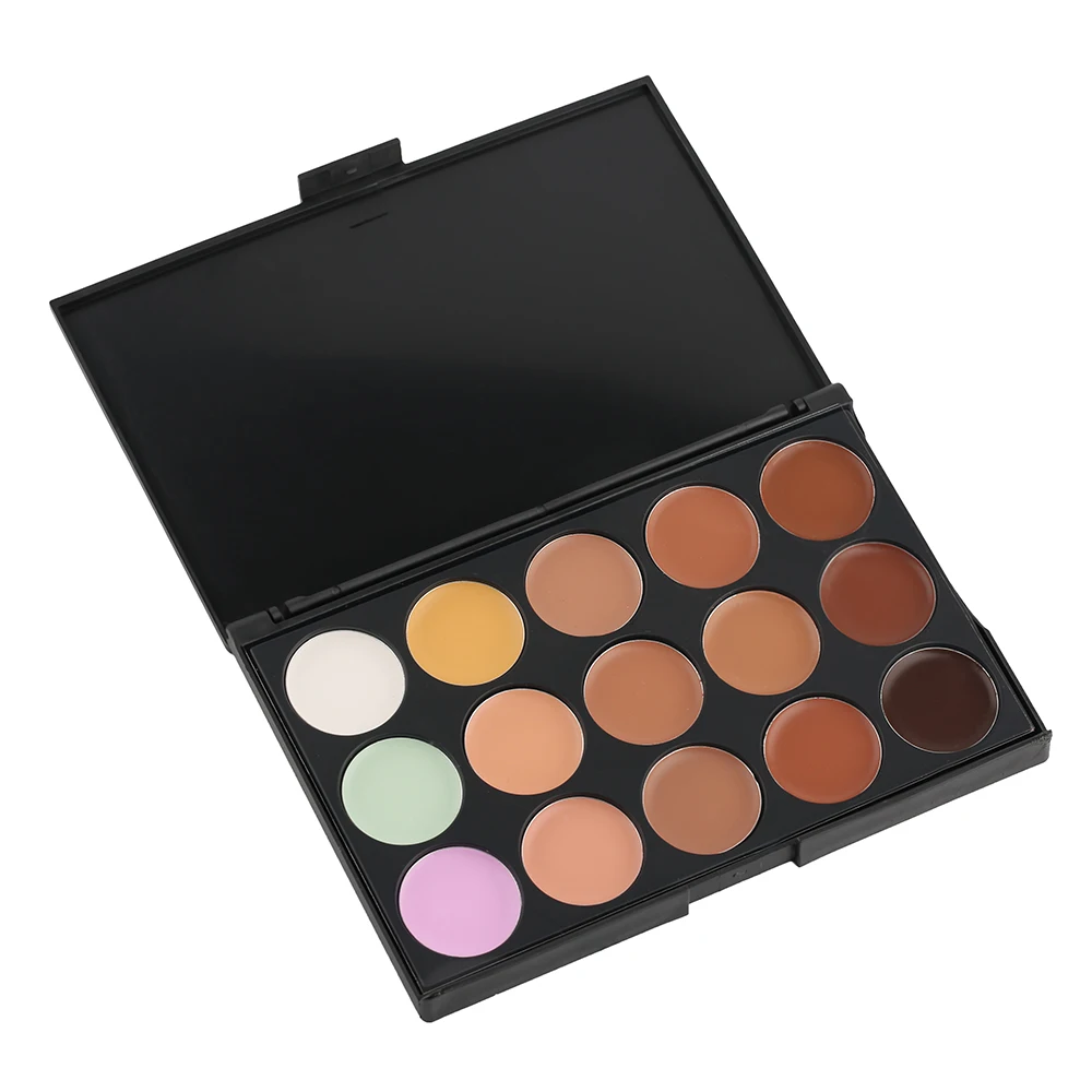 Makeup Facial Concealer Camouflage Cream Base Palette Cosmetic Beauty Tools 15 Color Pro Corrector                               (7)