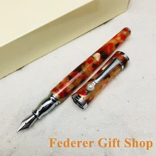 Fountain Pen Fuliwen F037 Color Pen High Quality Acrylic Case and Pearl Folder Clip Gift Ink