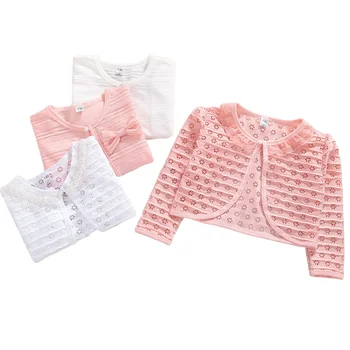 

Summer Girls Jacket Long Sleeve Thin Shawl Cardigan Short Coat Girl Sun Clothing Children Outerwear Girls Cape Shawl DQ948