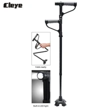2018 Cleye Professional Nordic Walking sticks retractable Old Man armrest crutches Folding Double Handle Light Cane for seniors