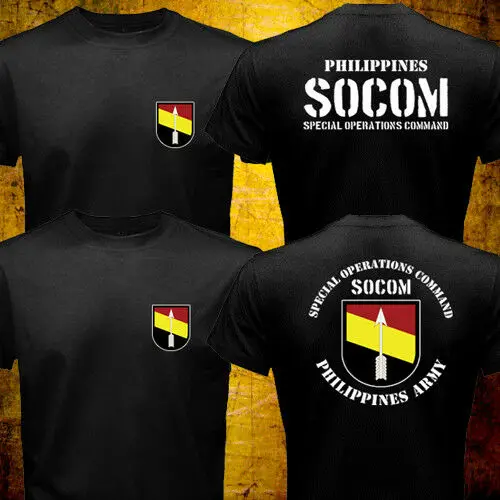 

2019 Fashion Double Side New Philippines Army Special Operations Command Socom Military Forces T-Shirt Unisex Tee