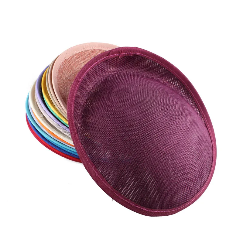 Стиль 20 см ярко-розовая имитация Sinamay основа для вуалетки делая вечерние самодельные шляпы millinery Коктейльные головные уборы свадебная прическа - Цвет: Сливовый