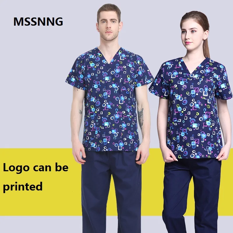 

Women and Men Medical Wear Summer Doctor Sets Scrub Nurse Uniforms Hospital Clothing Lab Workwear Top and Pant Cheap Suits