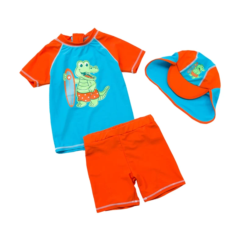 

Mioigee 2019 Summer New Design Kids Swimwear Boys Sun Cartoon Swim Suits Children 3Pieces Swimsuit Boys Beach Swimming Swimwear