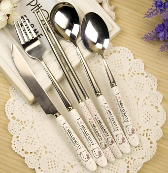 

Bento Lunch Box 5 In 1 Knit Ceramics Handler+stainless Steel For Spoons Fork Dinner Dinnerware Set No Knife