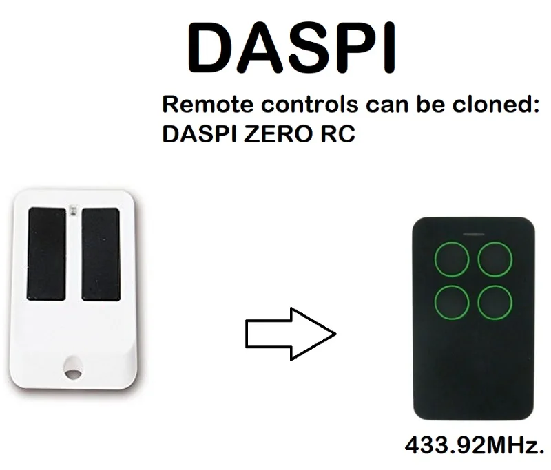 

DASPI ZERO RC Remote Control Duplicator Rolling Code 433.92MHz.