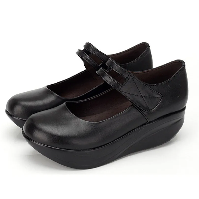 Женские винтажные Туфли качели из ПУ кожи на танкетке|shoes black|shoes forshoes for female |