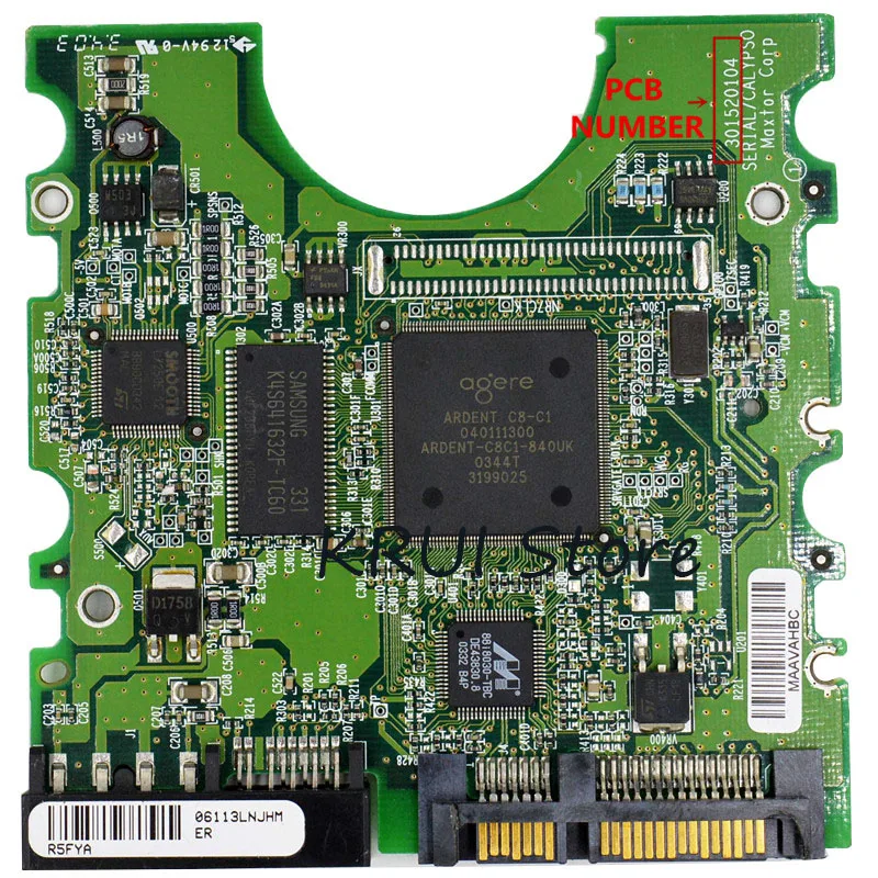 HDD PCB Номер логической платы: 301520104/микросхема основного контроллера: 040111300