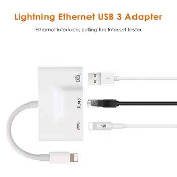 

Adapter for Lightning to RJ45 Ethernet Broadband Cable Wired Network for iPhone all series Adapter