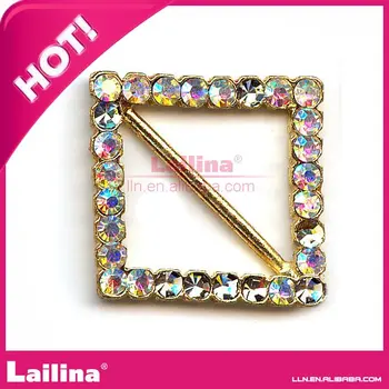 

Square crystal buckle gold base rhinestone buckle