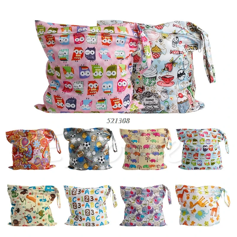

Waterproof Nappy Zipper Diaper Bag Washable Nappy Wet Dry Cloth A19249