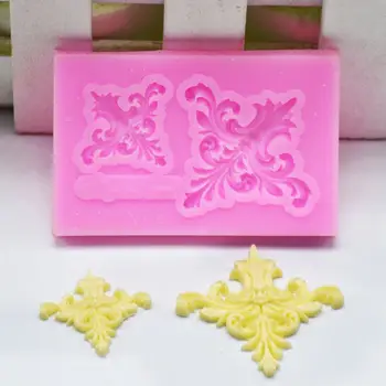 

3D Baroque Scroll Relief Border Silicone Mold Frame Cupcake Topper Fondant Cake Decorating Tools Candy Chocolate Gumpaste Moulds