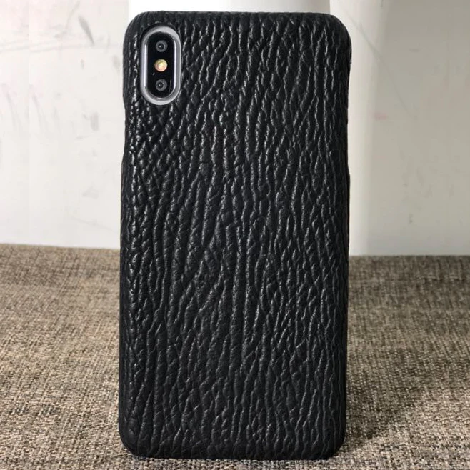 

Luxury Genuine Shark Skin Leather Back Phone Case For iPhone X XR XS MAX Real Durable Shark Protective Cover for iPhone XS Max