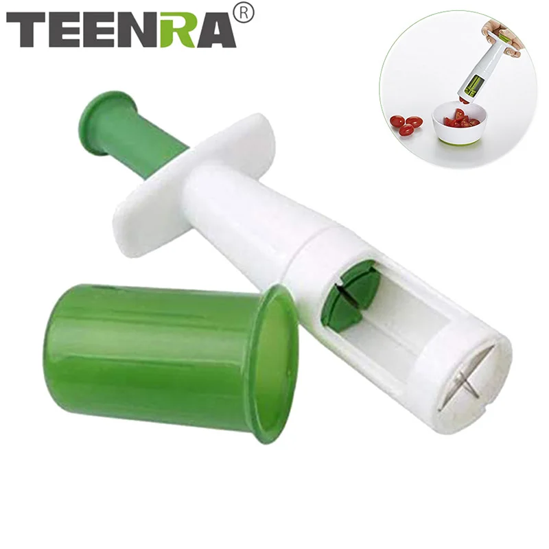 

TEENRA Grape Tomato Cutter Cherry Slicer Fruit Vegetable Cutter Salad Grape Slicer Kitchen Tools