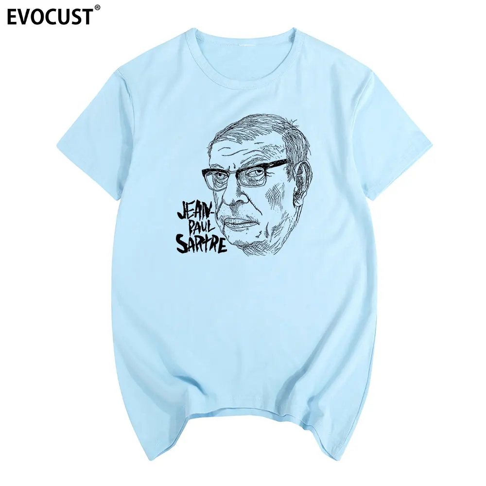 Jean Paul Sartre футболка с коротким рукавом летняя хлопковая Футболка принтом для