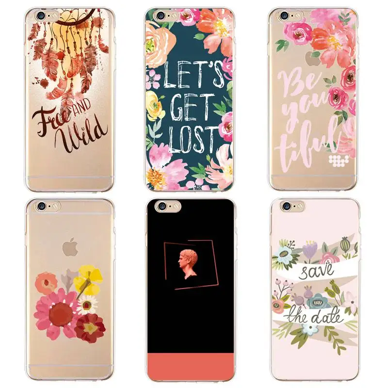 Мягкий прозрачный ТПУ чехол Windbell для iPhone 4/4S 5 5S 6 6plus 7 8plus x Coque Fundas Милая крышка с