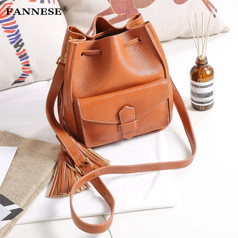 Fashion pail bag Tassel bucket Single shoulder Bucket Bag Single
