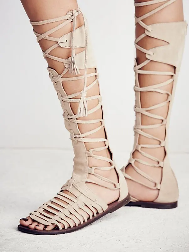 Pictures Señora Peep Planas Mujer Niñas gris Botas As Estilo Rodilla Recortes Zapatos Suede De Encaje Ocasionales Alta marrón Sandalias Toe Bohemio Sestito zvwHqq