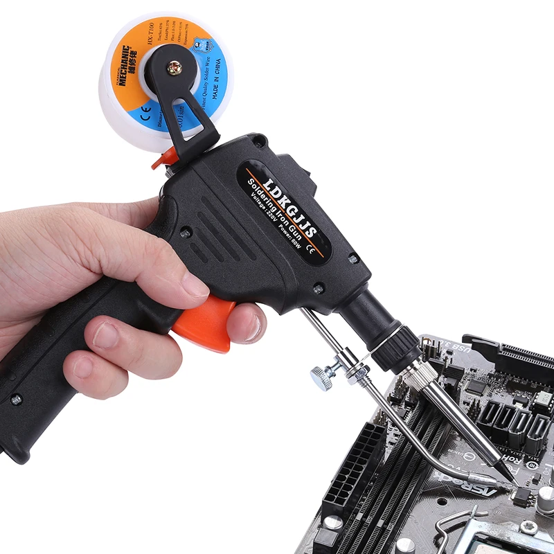 110V/220V 60W Electric Soldering Iron Hand-held Automatic Send Tin Gun Internal Heating Soldering Gun With Welding Wire