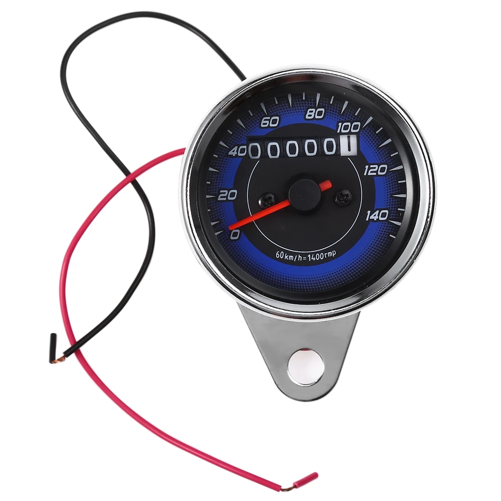12V Universal Motorcycle Dual Speedometer Odometer KM/H Gauge LED