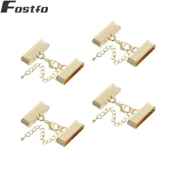 

5set/lot 4*25mm Hole Clasps Metal Alloy Gold Buckle For Leather Cord Bracelet Necklace With Lobster Clasp Diy Jewelry Making