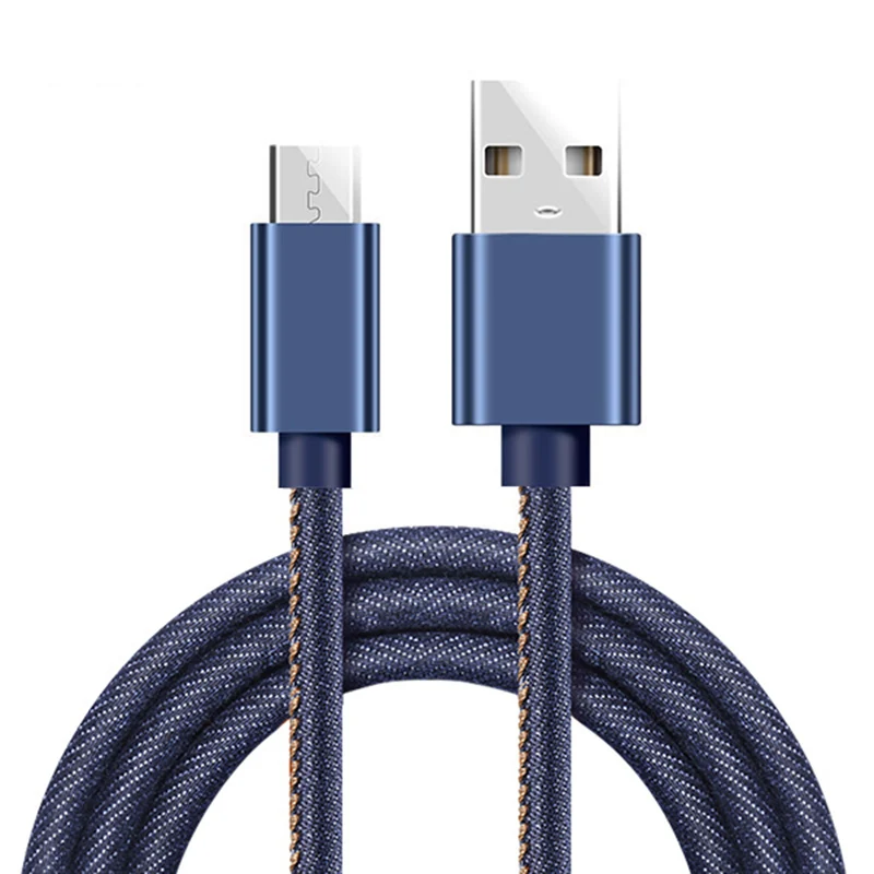 

Micro USB Cable 2.4A Fast Charging Denim Nylon Braided Sync Data Android Mobile Phone Cable for Samsung S7 for Xiaomi Redmi 4x